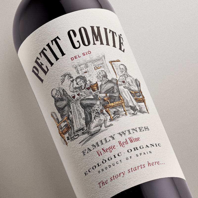 Vin rouge de vieillissement Petit Comité étiquette | Caves Costers del Sió | DO Costers del Segre