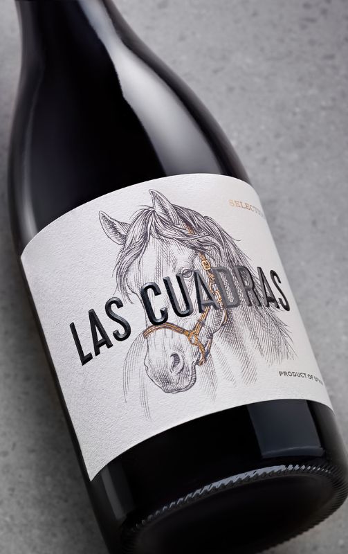 Crianza wine label Las Cuadras | Costers del Sió Winery | D.O. Costers del Segre