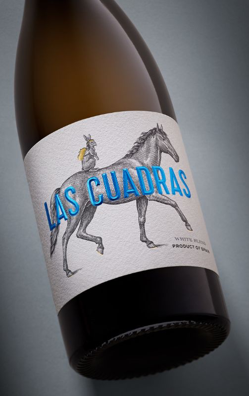 White wine label Las Cuadras | Costers del Sió Winery | D.O. Costers del Segre