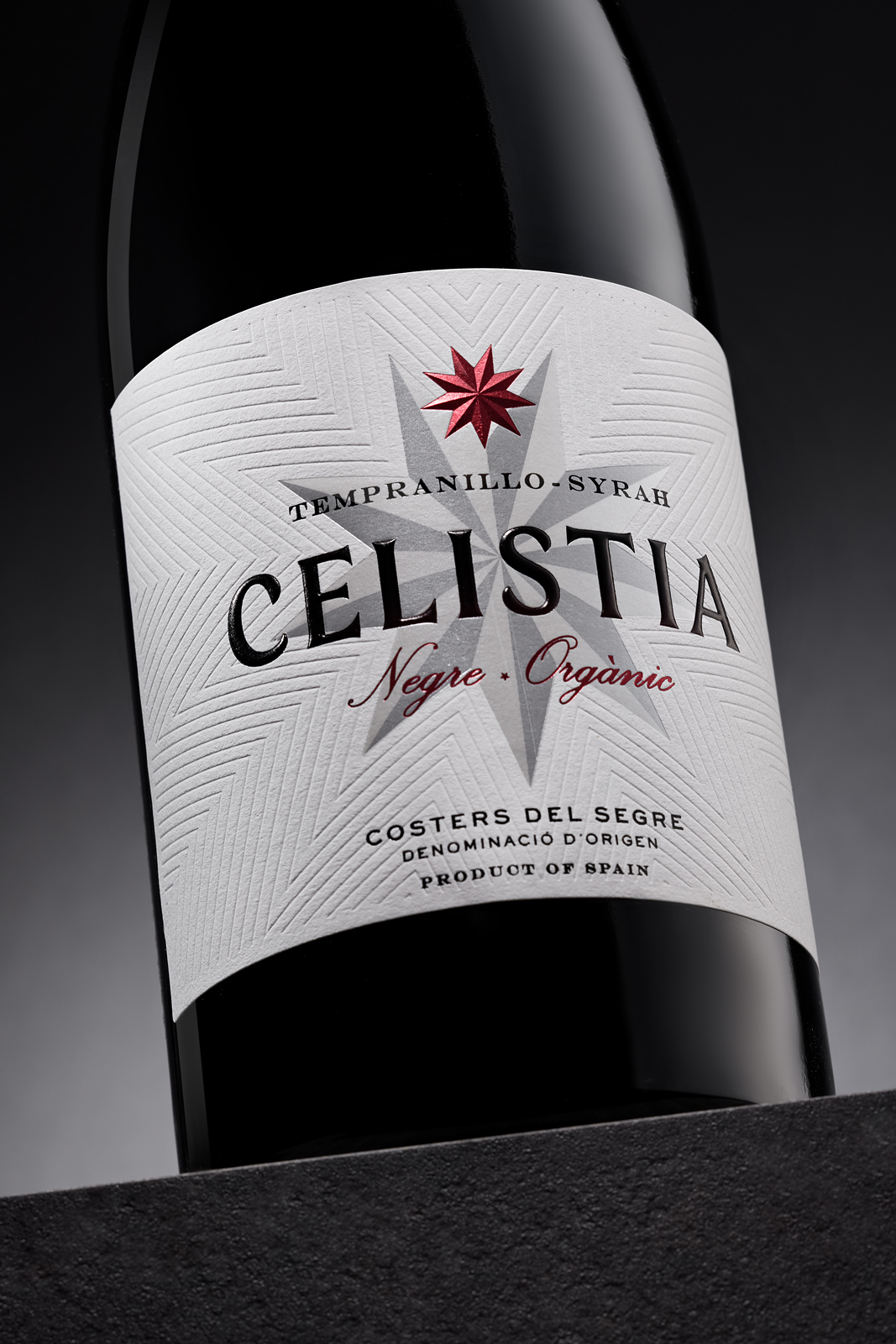 Rotwein Celistia Weinetikett | Costers del Sio Weingüter | D.O. Costers del Segre