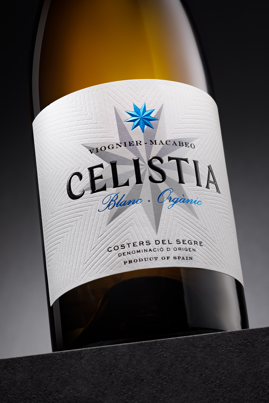 White wine Celistia label | Costers del Sió Winery | D.O. Costers del Segre