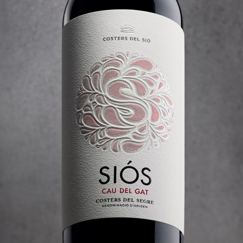 Vino tinto Siós Cau del Gat 2021 etiqueta | Bodegas Costers del Sió | D.O. Costers del Segre