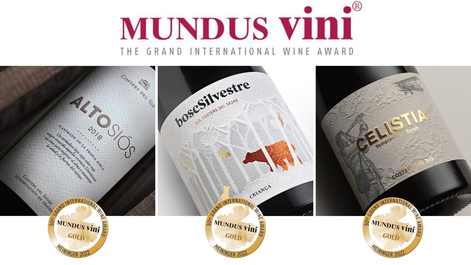 Mundus Vini 2022: Tres ors i una plata 